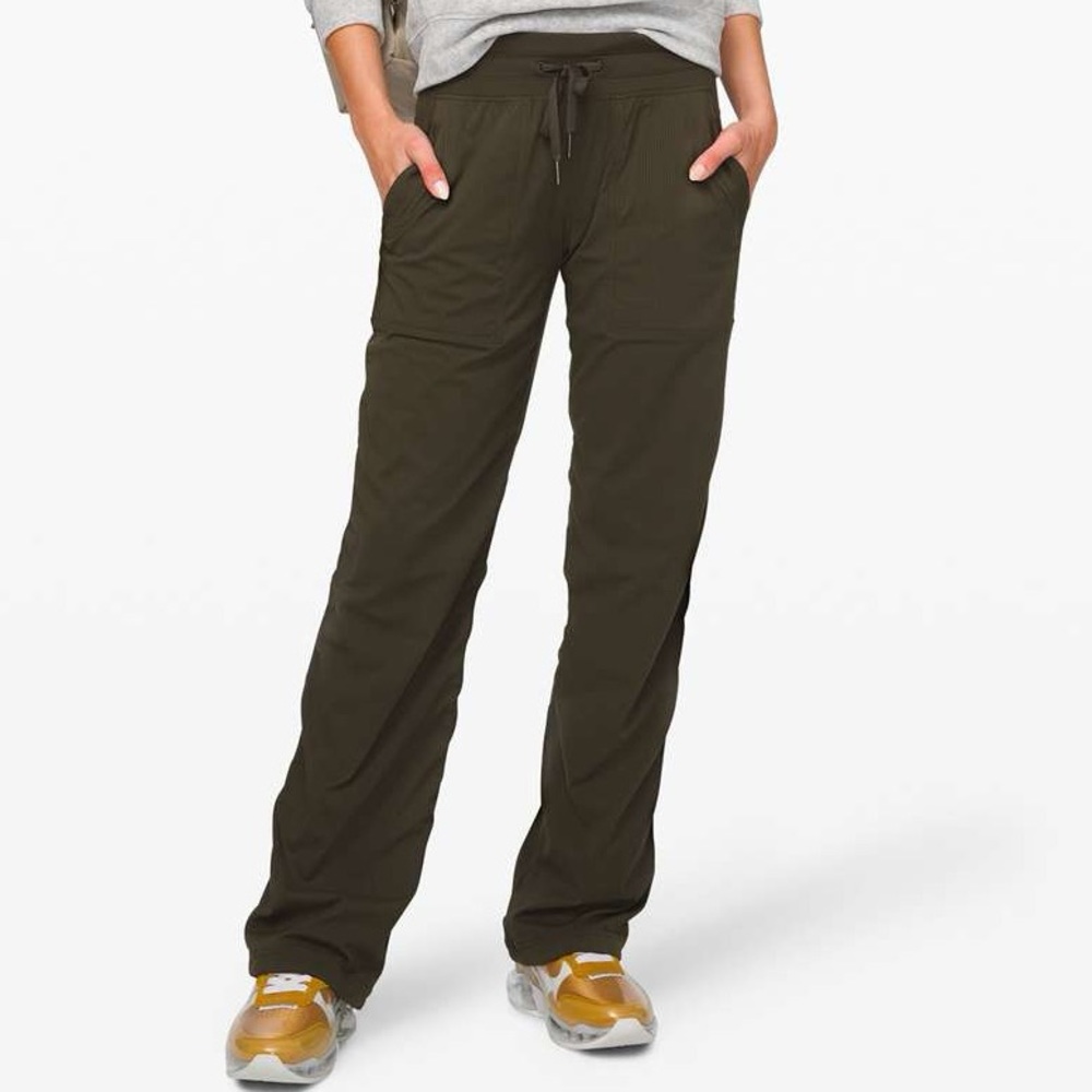 Lululemon Lined Dance Studio mid rise pant Dark Olive